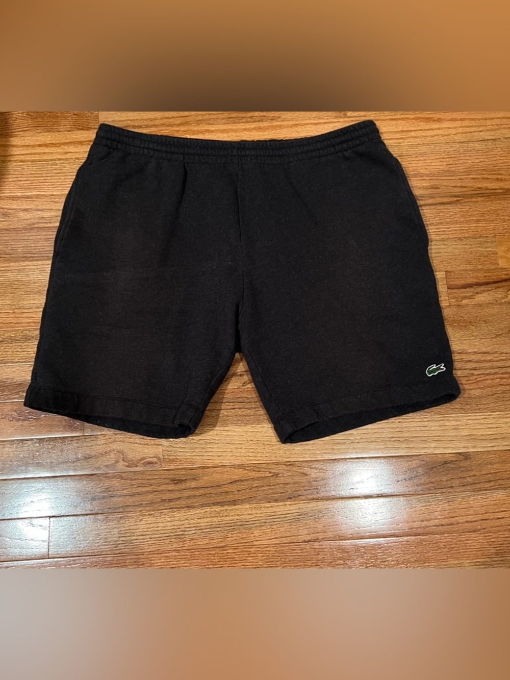 Lacoste charcoal grey cotton fleece shorts